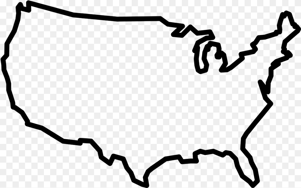 Usa Outline, Gray Free Png Download
