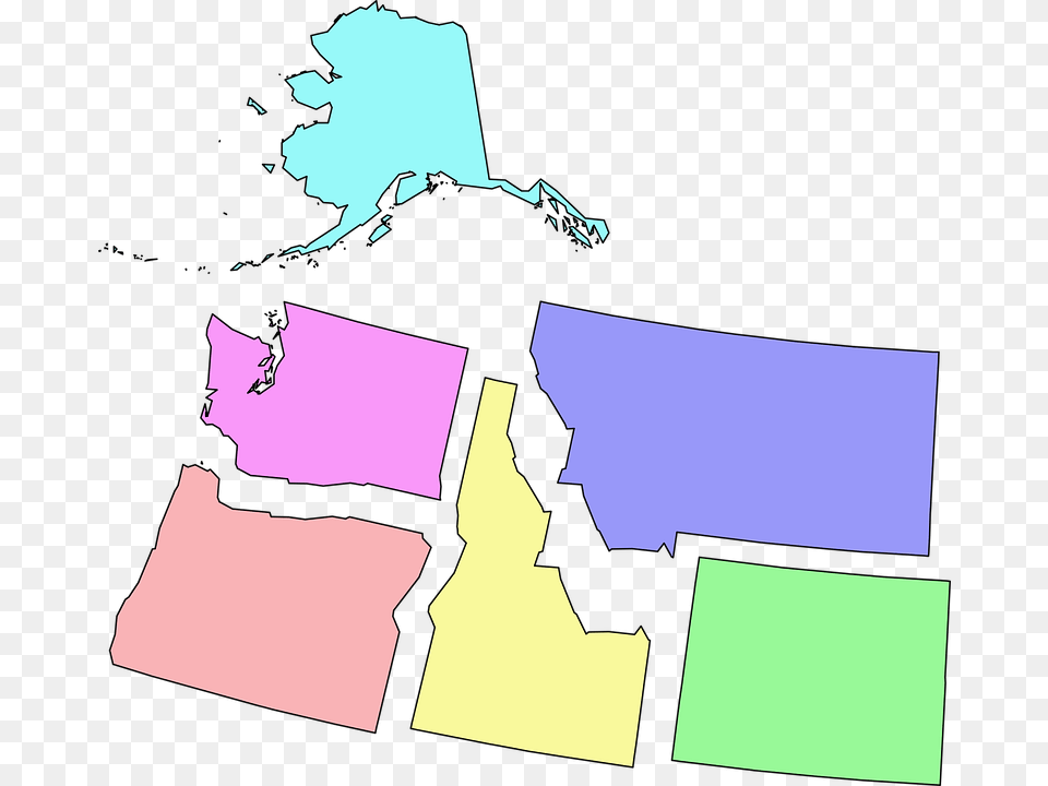 Usa States Northwest Map Alaska Washington Oregon Oregon And Washington Vector, Person Free Png