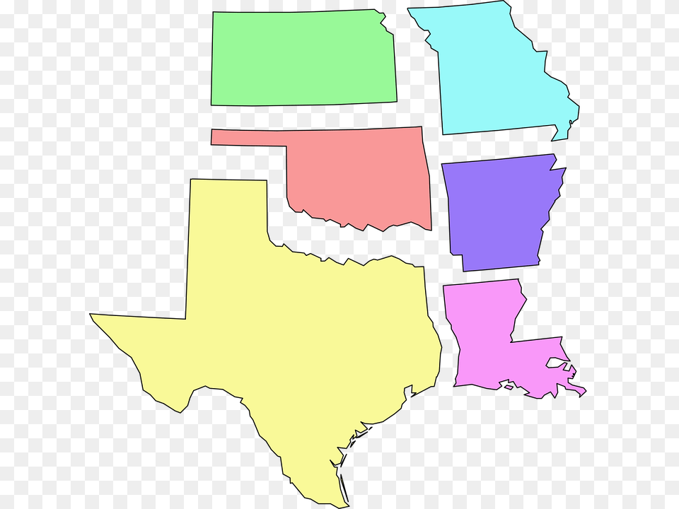 Usa States South Central Map Texas Oklahoma Trinity River On A Texas Map, Art, Graphics, Person, Chart Free Png Download