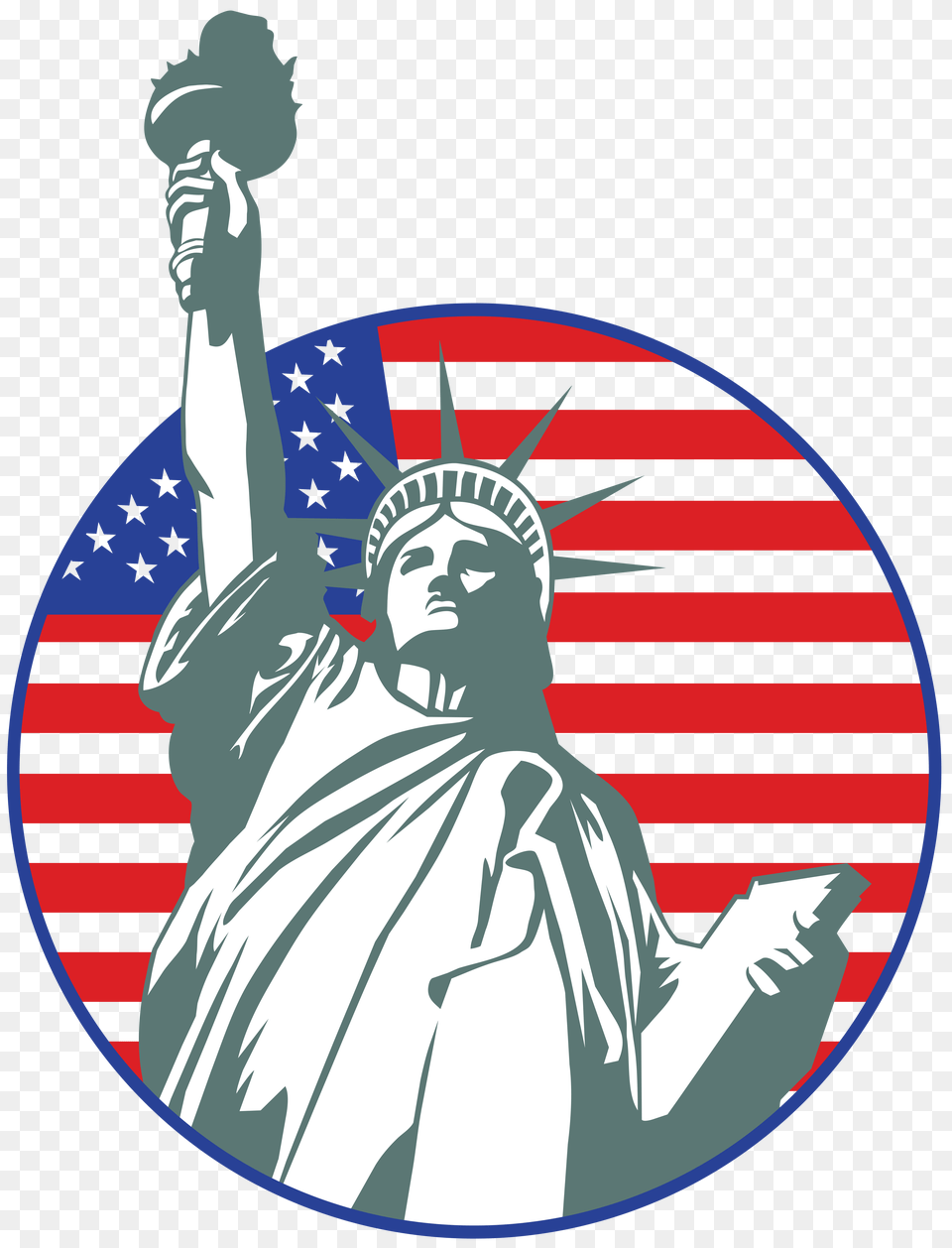 Usa Statue Of Liberty Stamp Clip Art Gallery, Adult, American Flag, Flag, Male Free Png
