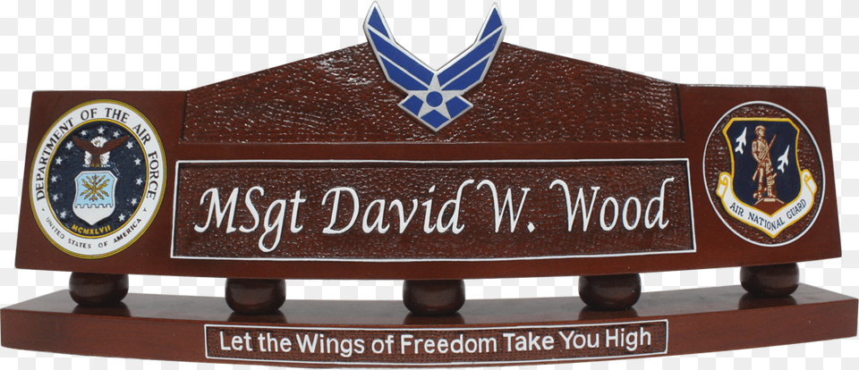 Usaf Emblem Desk Nameplate Air Force, Symbol, Plaque, Logo Png Image