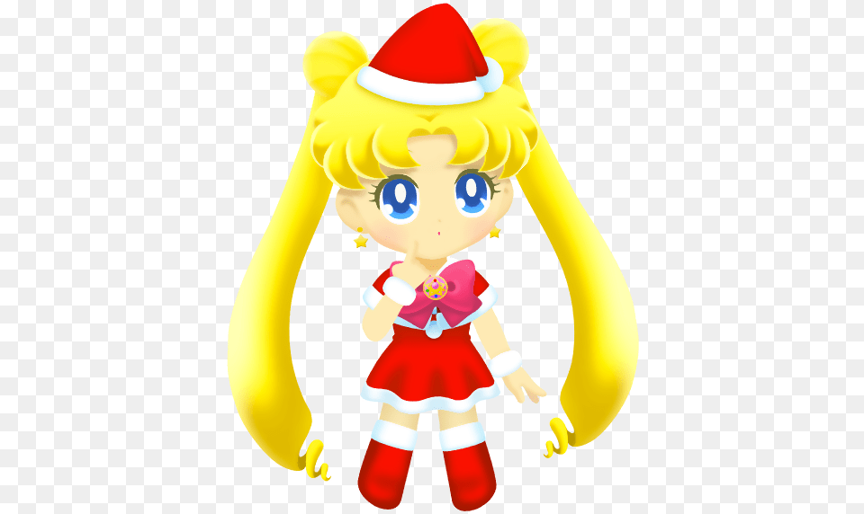 Usagi Tsukino Santa Sailor Moon Drops Wiki Fandom Christmas Sailor Moon, Elf, Baby, Person, Toy Png Image