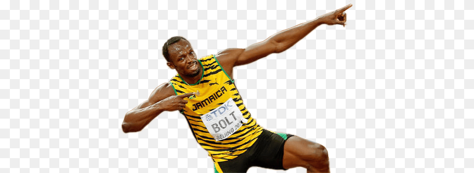 Usain Bolt Lightning Pose Beijing Usain Bolt Transparent Background, Adult, Male, Man, Person Free Png Download