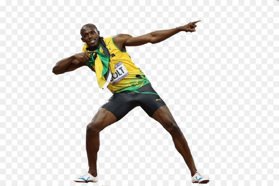 Usain Bolt Sideview, Adult, Male, Man, Person Png Image