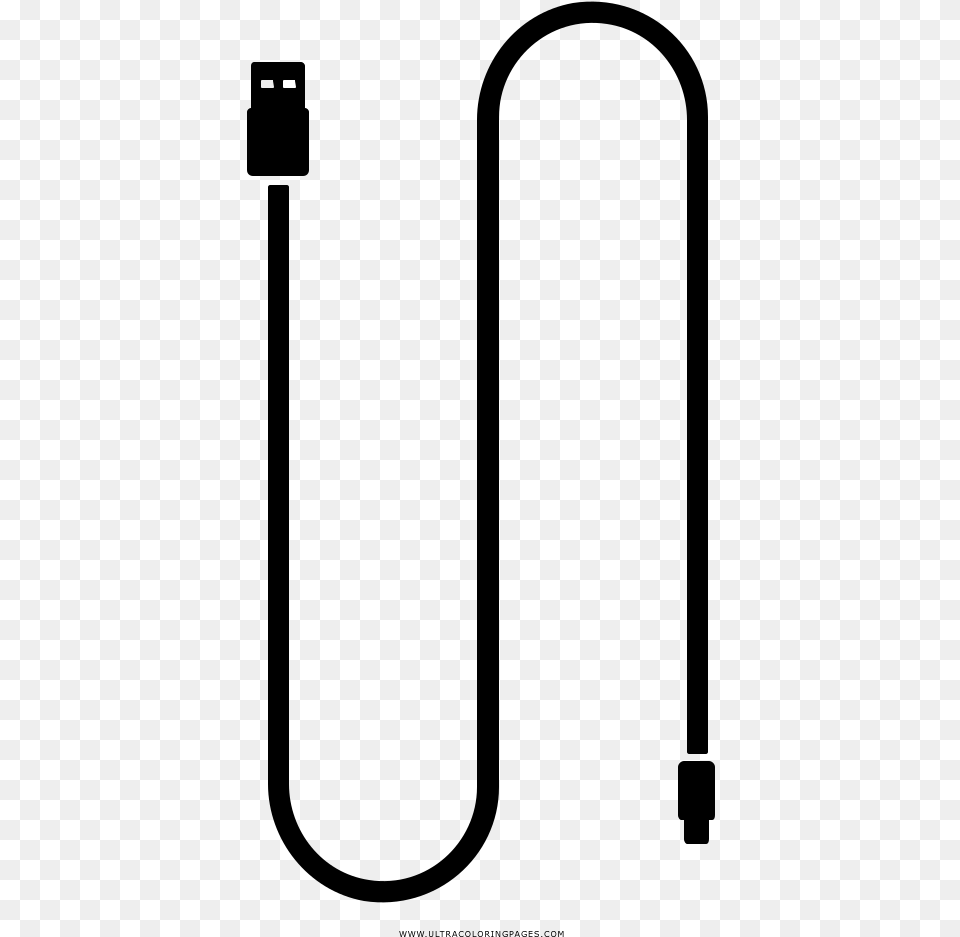 Usb Cable Coloring, Gray Png
