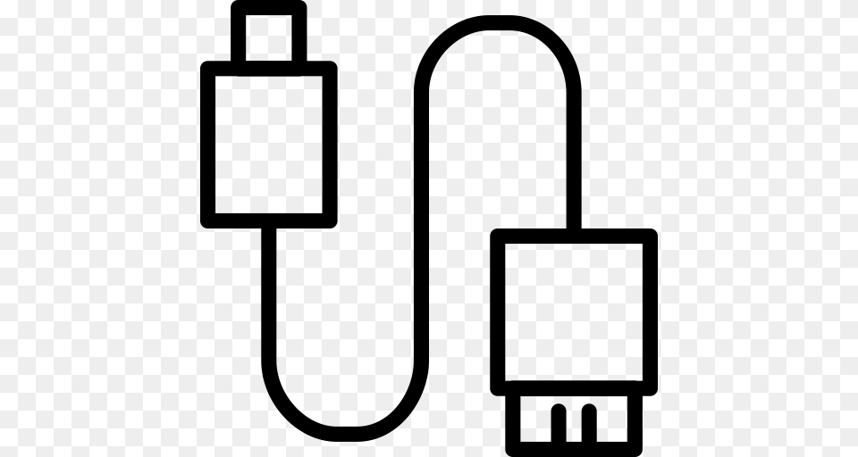 Usb Cable Usb Cable Usb Cord Icon With And Vector Format, Gray Free Transparent Png