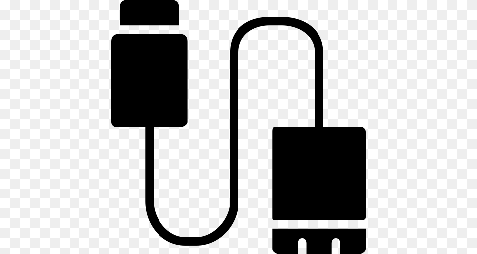 Usb Cable Usb Cable Usb Cord Icon With And Vector Format, Gray Free Png Download