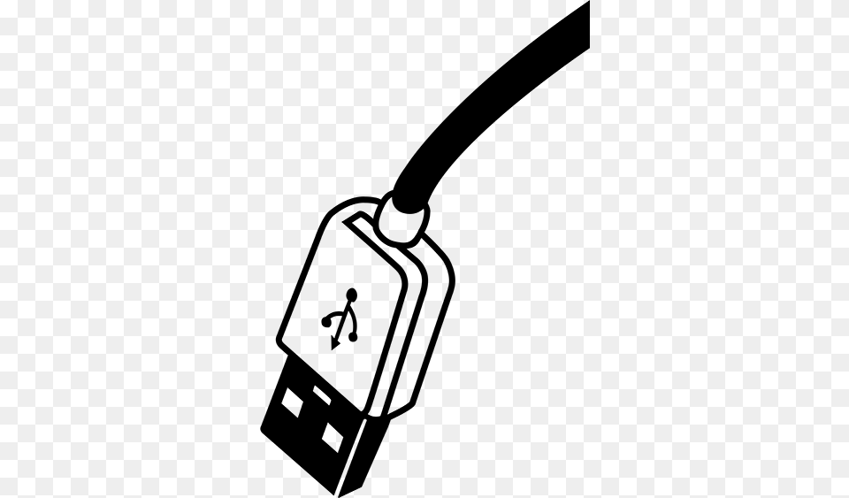Usb Cable Wall Sticker Dibujos De Cable Usb, Gray Png