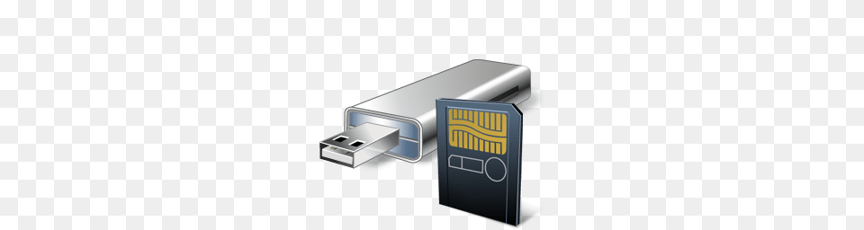 Usb Flash Card With Card Reader Icon, Adapter, Electronics, Computer Hardware, Hardware Free Png
