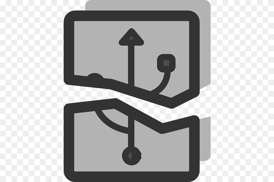 Usb Flat Drive Theme Broken Flash Icon Broken Technology, Electronics, Hardware, Smoke Pipe Png Image