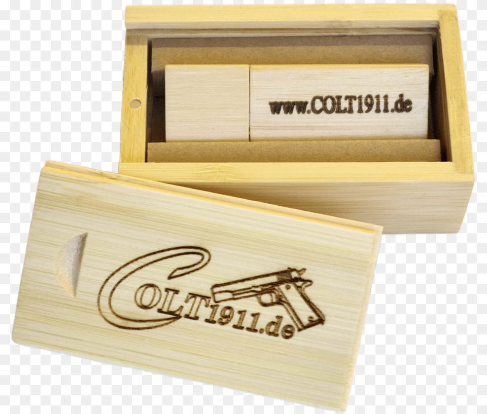 Usb Stick In High Quality Wooden Box Plywood, Crate Free Png