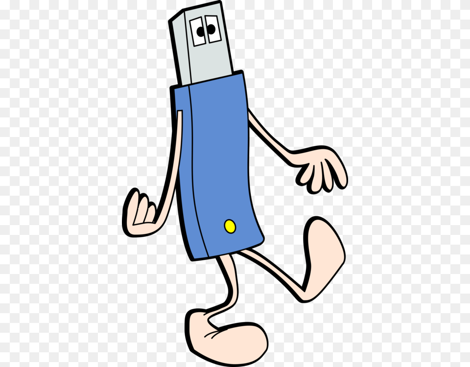 Usb Stick Legs Walking Cartoon Flash Drive Usb Cartoon, Person Png Image