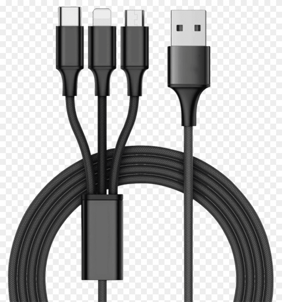 Usb To Micro Usb Lightning C, Cable Free Transparent Png