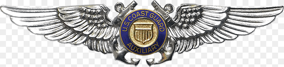 Uscg Auxiliary Aviator Badge Badge, Emblem, Logo, Symbol, Animal Free Transparent Png