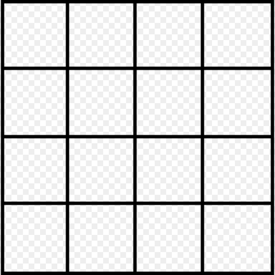 Use 3 Lines To Pass Through All 16 Blocks Many Squares Are There, Gray Png