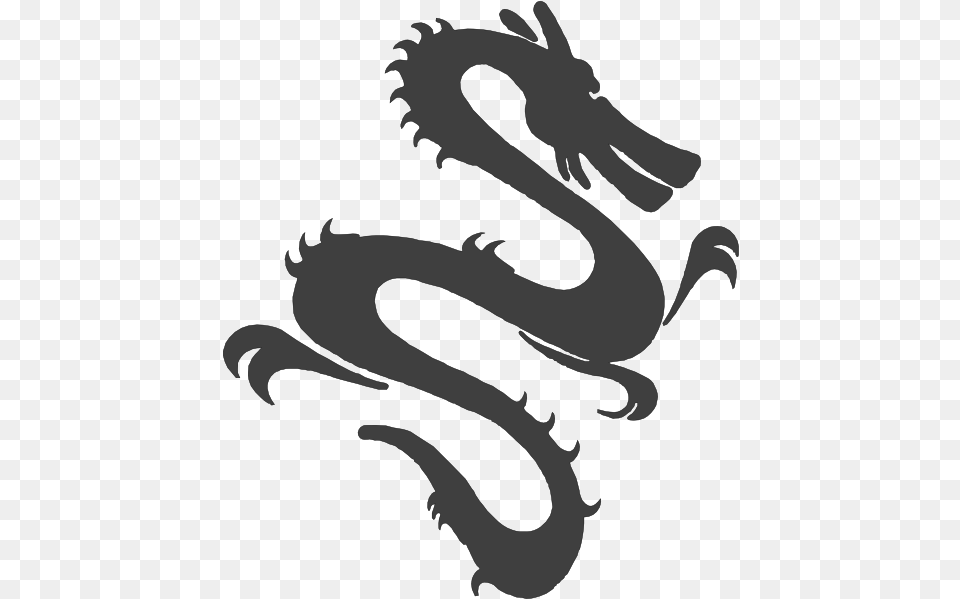 Use Grey Silhouette Dragon Icon Simple Chinese Dragon Design, Person Free Png Download