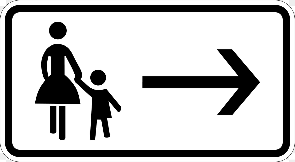 Use Sidewalk On Right Side Of Roadway Clipart, Sign, Symbol, Road Sign, Person Free Png