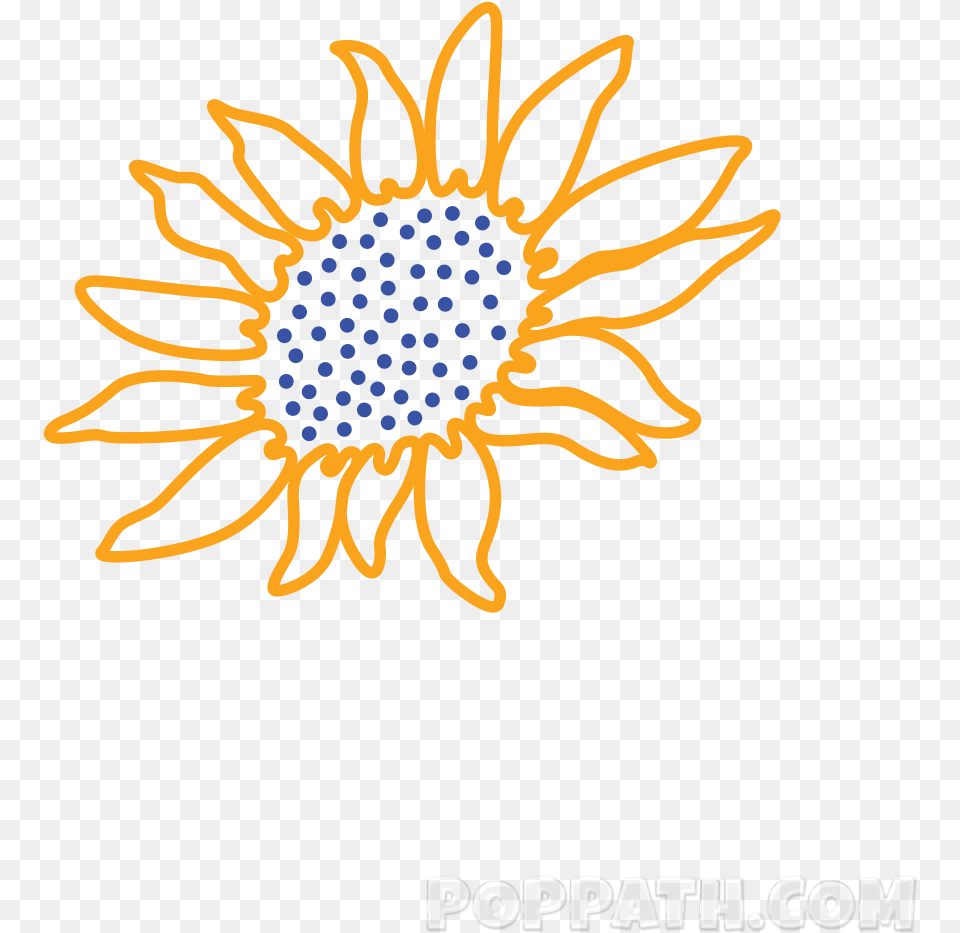 Use The Outline Of The Shape As A Guideline For Drawing Sunflower Drawing, Flower, Plant, Daisy Free Transparent Png