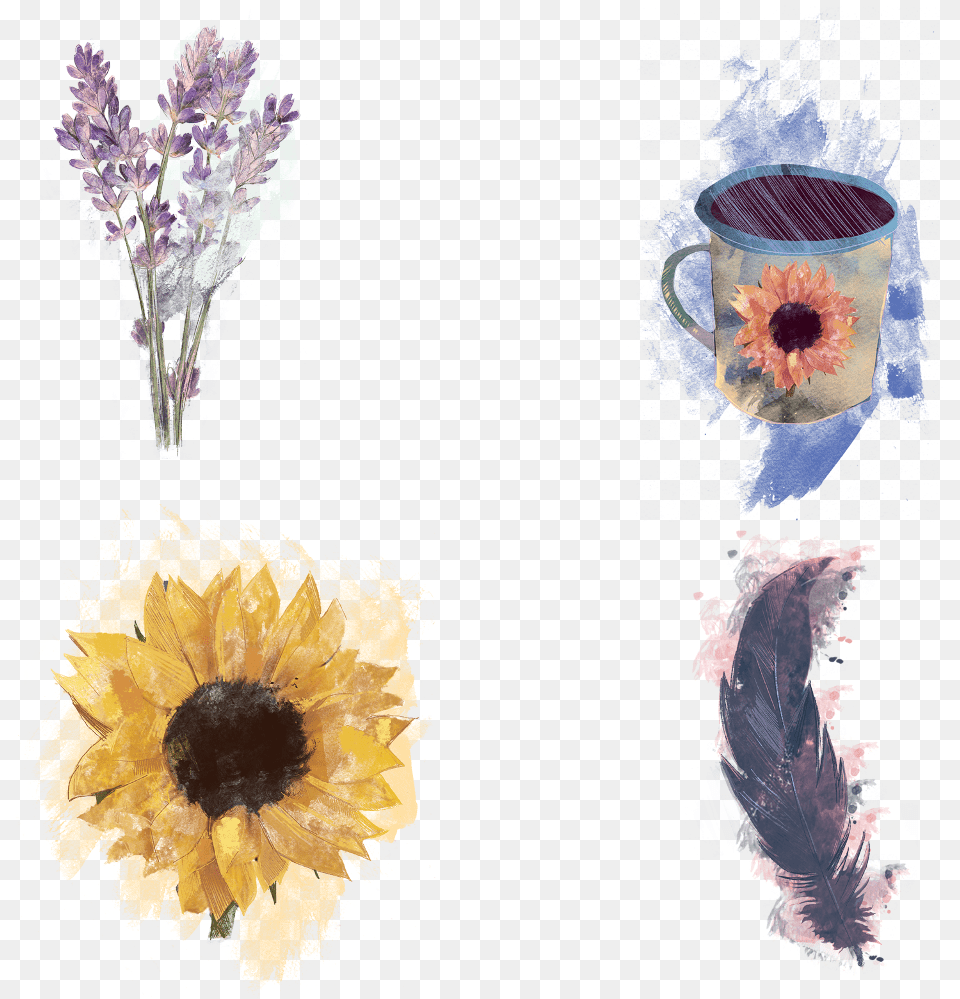 Use These Sample Clipart Items From The Watercolor, Art, Collage, Flower, Plant Free Transparent Png