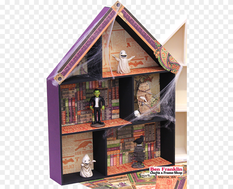Use This Unfinished Wooden House Shadow Box To Decorate Bookcase, Boy, Child, Male, Person Png Image