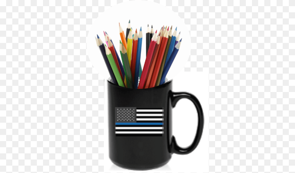 Use Your Thin Blue Line Flag Mug As A Pencil Holder Pencil, Cup, Smoke Pipe Png Image