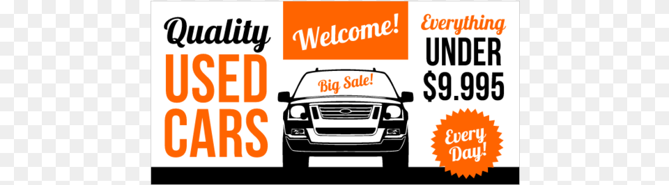 Used Car Banner, License Plate, Transportation, Vehicle, Advertisement Free Png Download