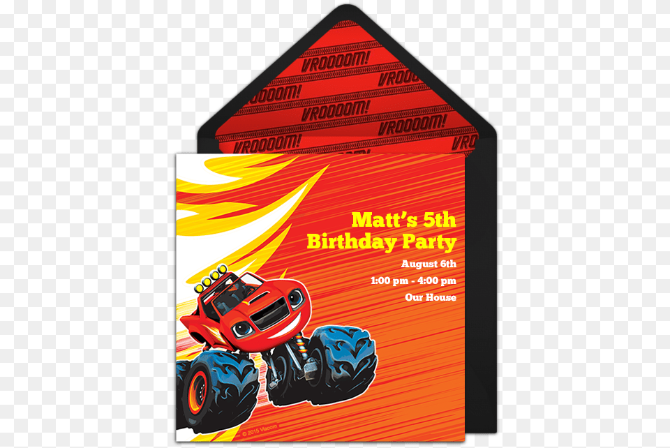 Usemap Printable Blaze Birthday Party Invitations, Advertisement, Poster, Motorcycle, Transportation Png