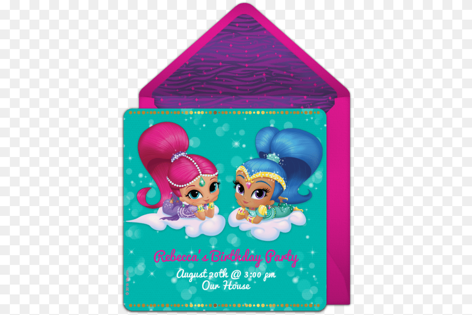 Usemap Shimmer And Shine Printable Invitations, Person, Baby, Mail, Greeting Card Free Png