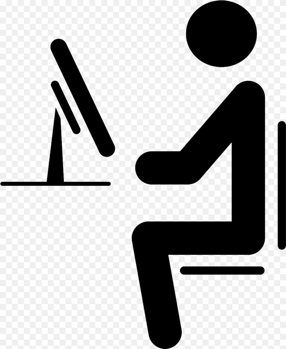 User At Desk Icon, Symbol Free Transparent Png