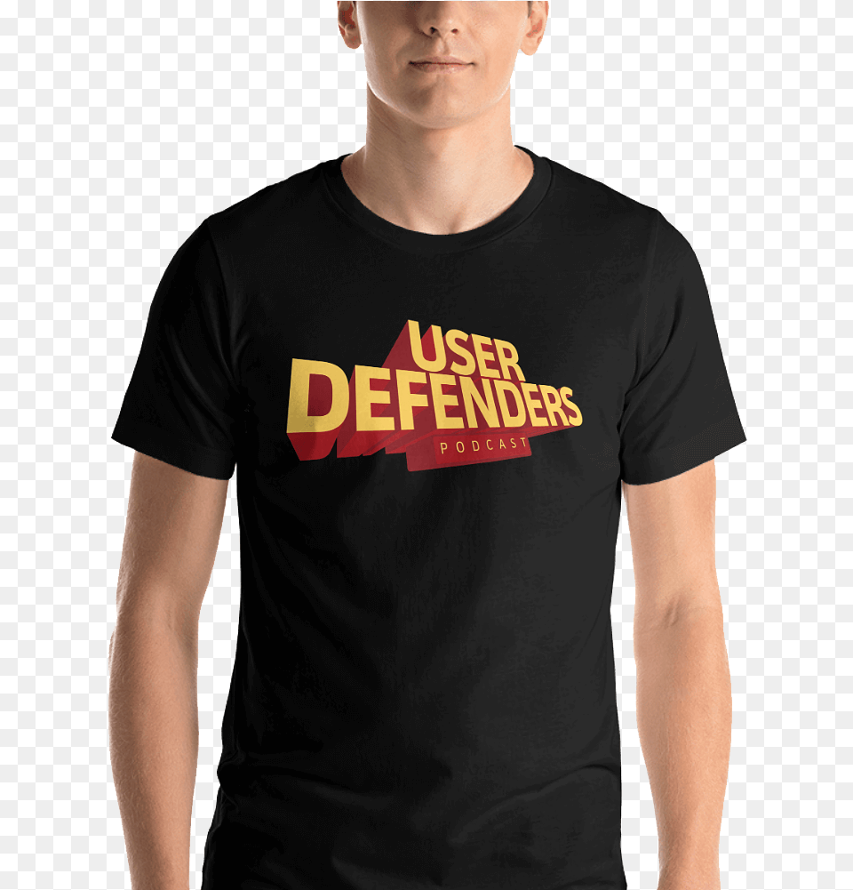 User Defenders Podcast Logo Tee Model Black Active Shirt, Clothing, T-shirt, Adult, Male Png