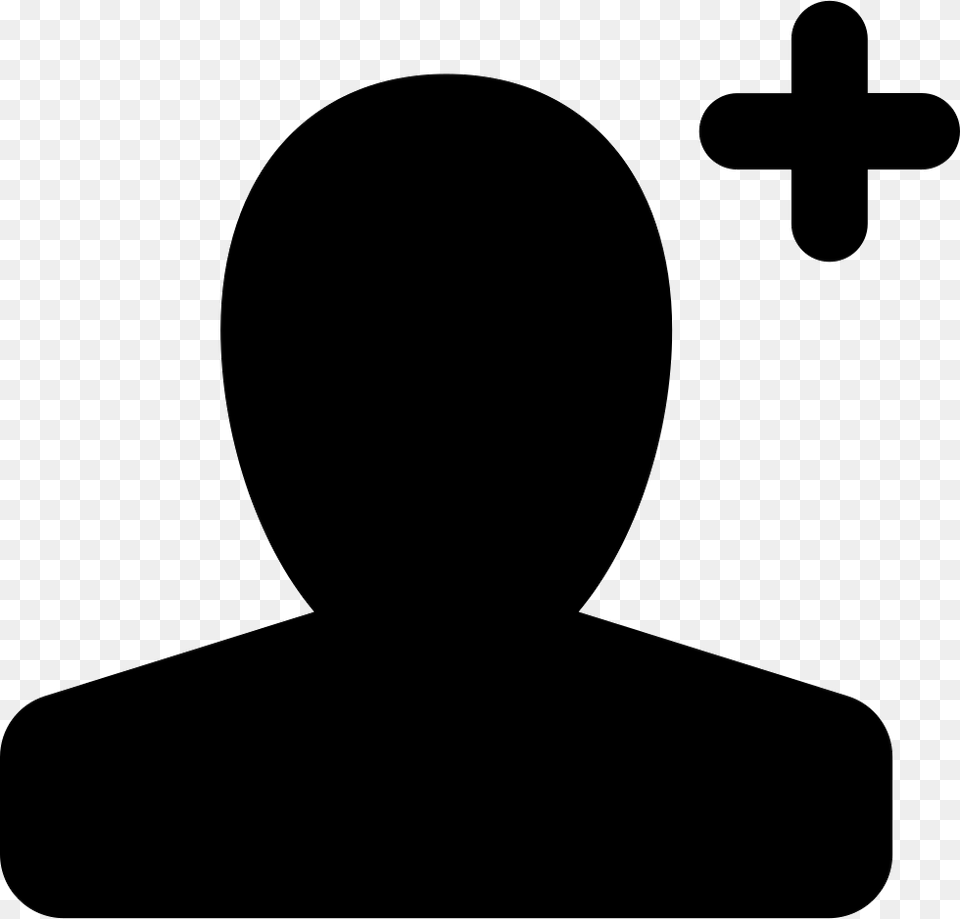 User Male Black Shape With Plus Sign Person With Plus Sign Icon, Cross, Silhouette, Symbol, Kneeling Free Png Download