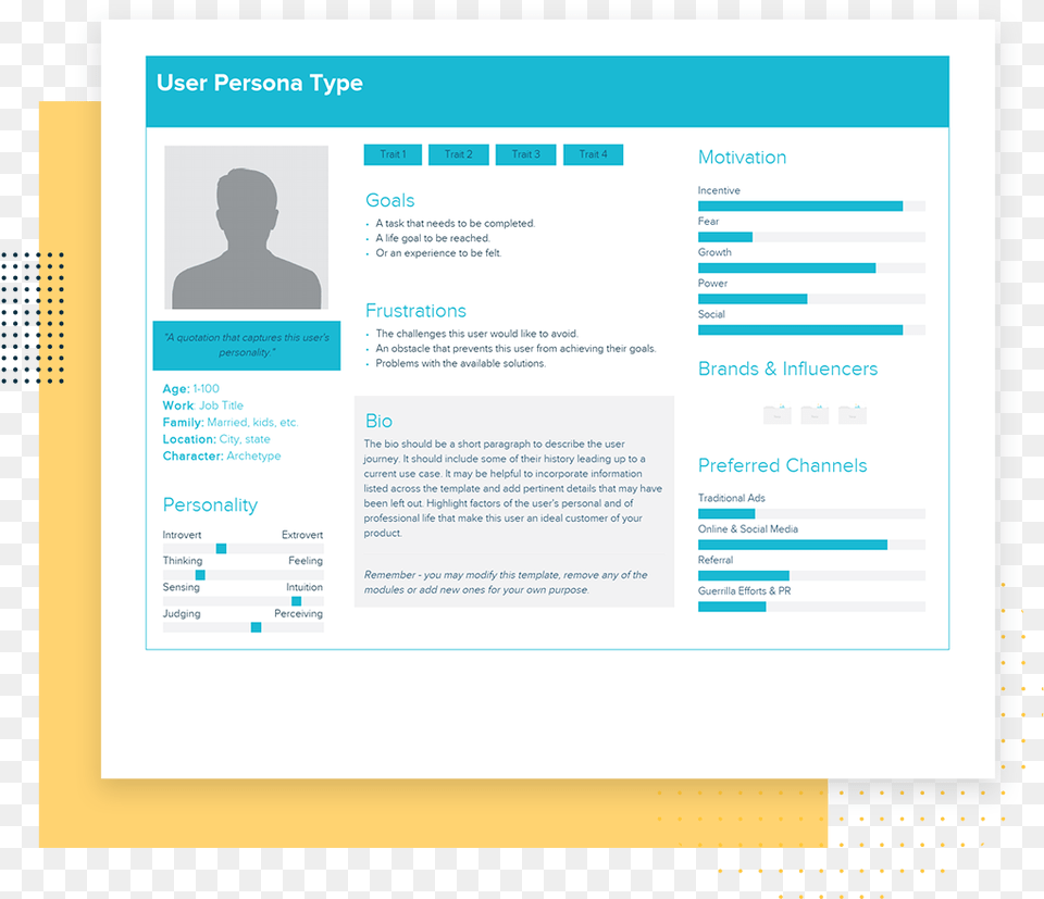User Persona Template And Examples Xtensio Persona Template, File, Adult, Person, Man Png Image