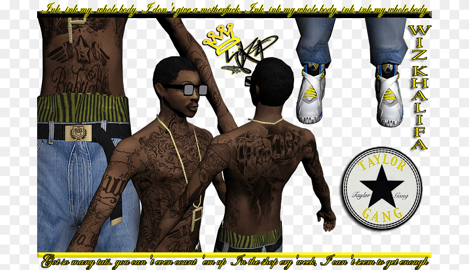 User Posted San Andreas Multiplayer, Tattoo, Back, Body Part, Skin Png Image