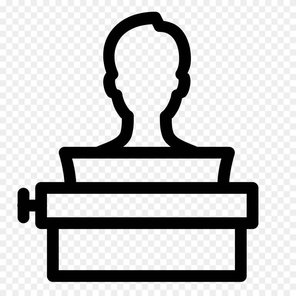 User Typing Using Typewriter Icon, Gray Png