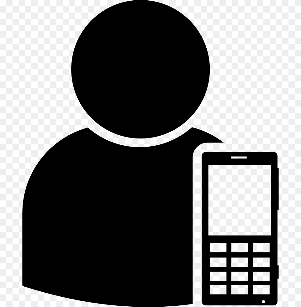 User With Smartphone User With Smartphone Icon, Electronics, Mobile Phone, Phone, Stencil Free Png Download