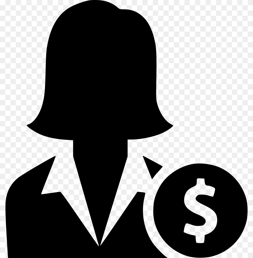 User Woman Money Earn Job Sallary Business Woman Icon, Stencil, Adult, Female, Person Free Transparent Png