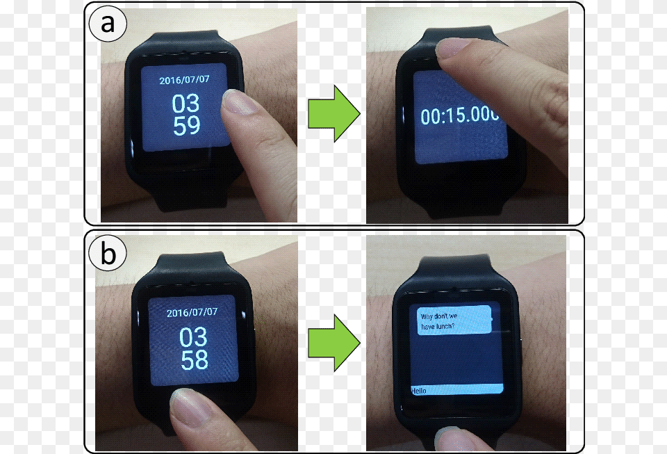 Users Can Invoke A Function By Using B2b Swipe Watch, Electronics, Mobile Phone, Phone, Wristwatch Free Transparent Png