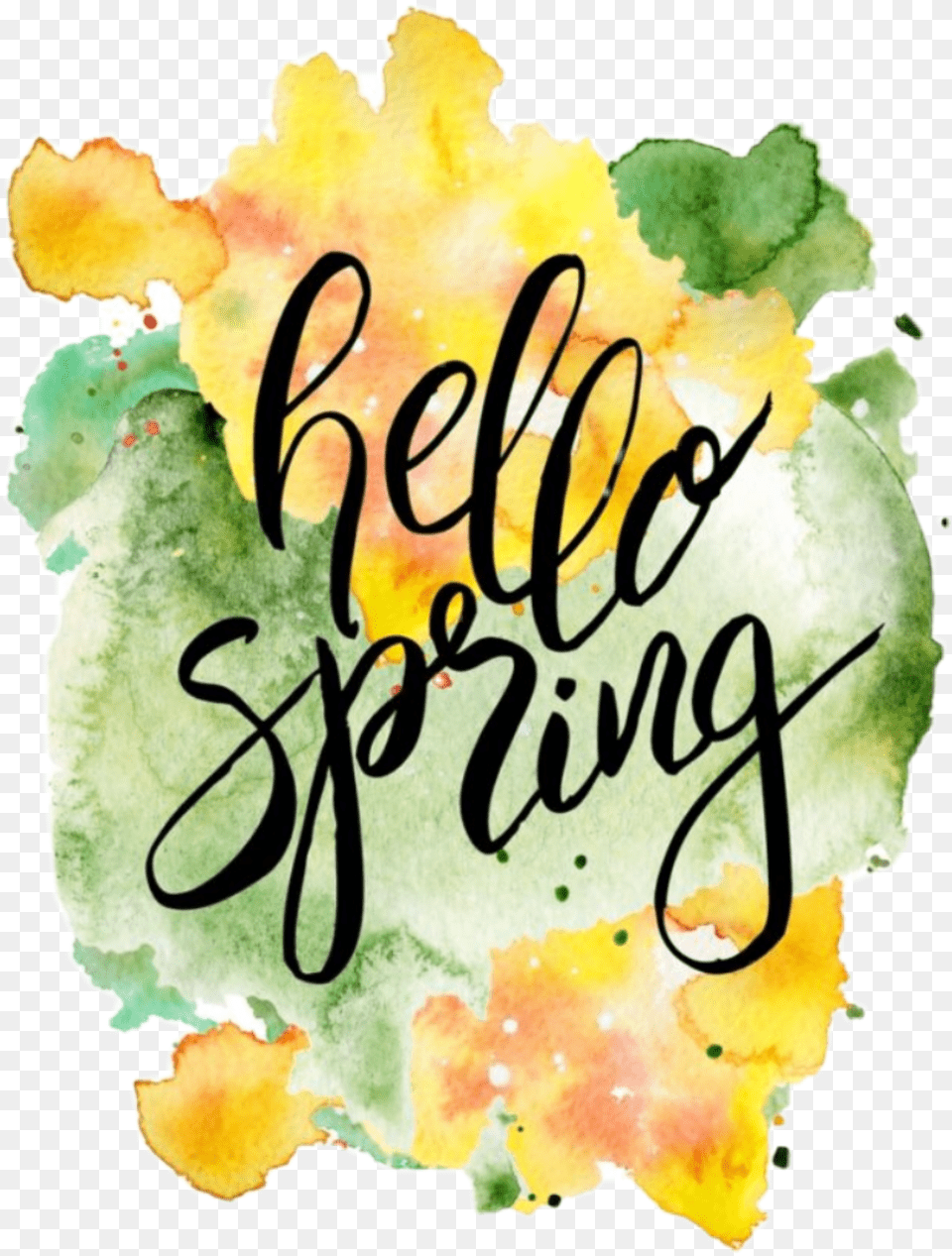 Usewhitebackground Hello Spring Hellospring Calligraphy, Handwriting, Text, Flower, Plant Free Transparent Png