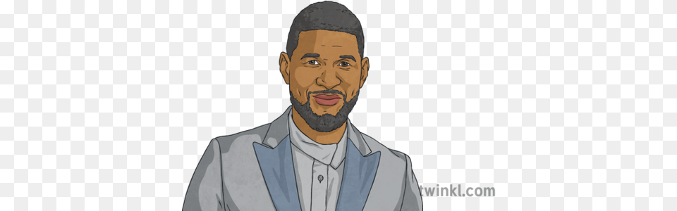 Usher Portrait Singer Songwriter Music Ks2 Illustration Twinkl Gentleman, Photography, Person, Face, Head Png