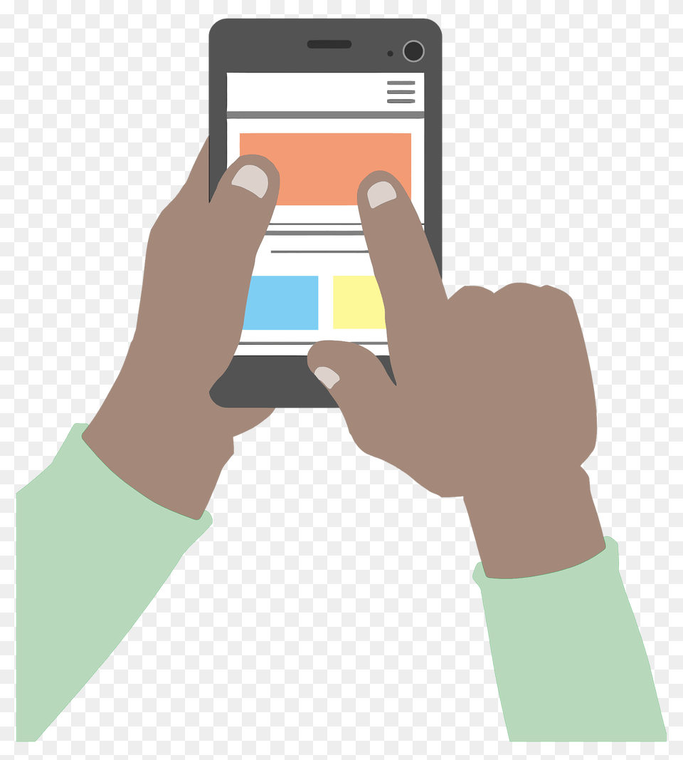 Using A Smartphone Clipart, Electronics, Mobile Phone, Phone, Texting Free Png Download