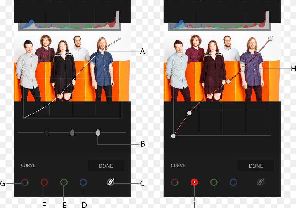 Using The Tone Curve In Adobe Photoshop Lightroom Cc Tone Curve Lightroom Mobile, Art, Collage, People, Person Free Png
