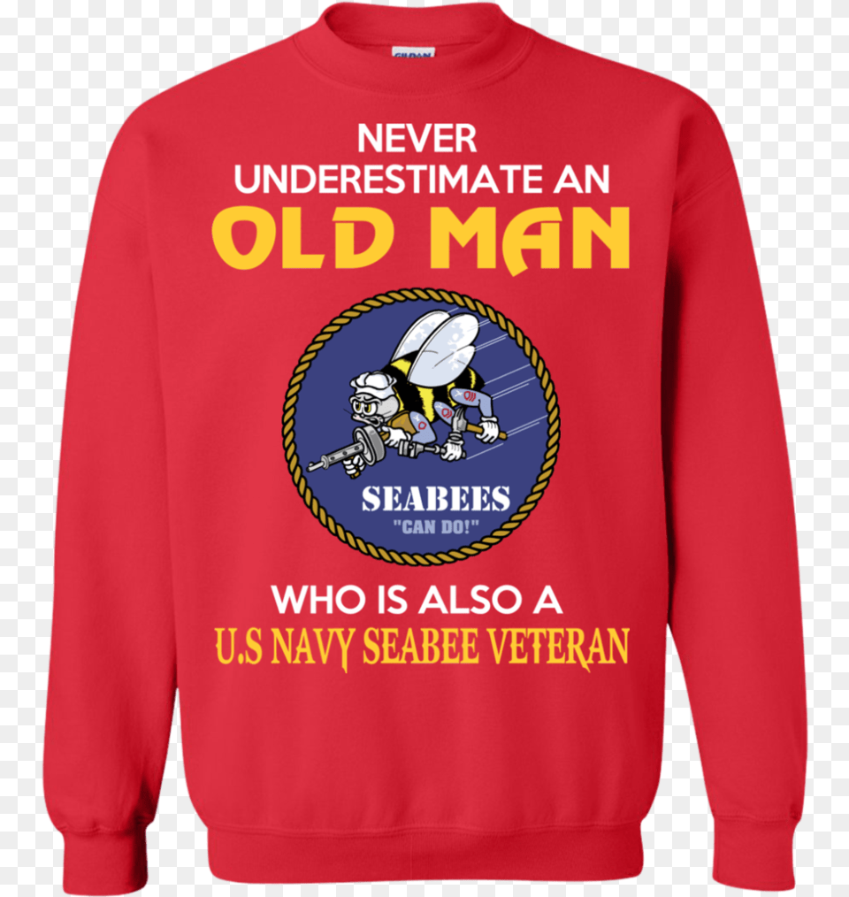 Usn Seabees Official Greeting Card Seabees, Clothing, Knitwear, Sweater, Sweatshirt Png Image