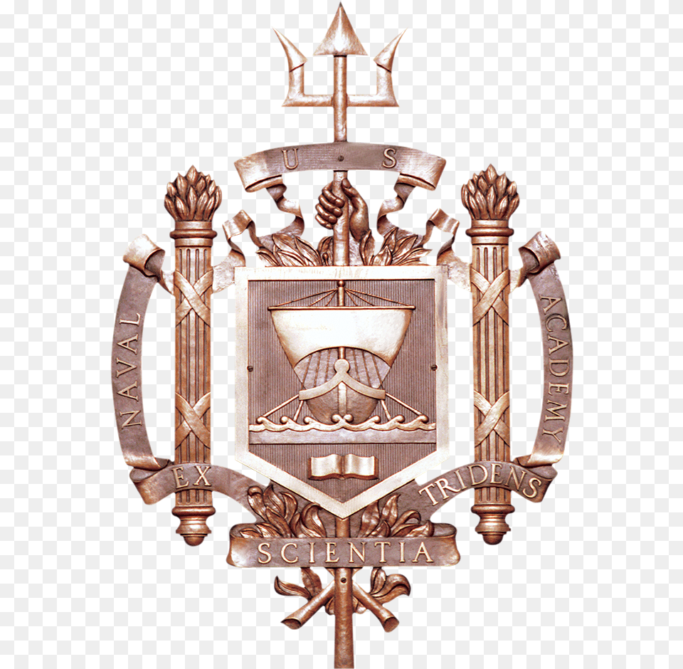 Usna Crest United States Naval Academy, Bronze, Emblem, Symbol, Logo Free Transparent Png
