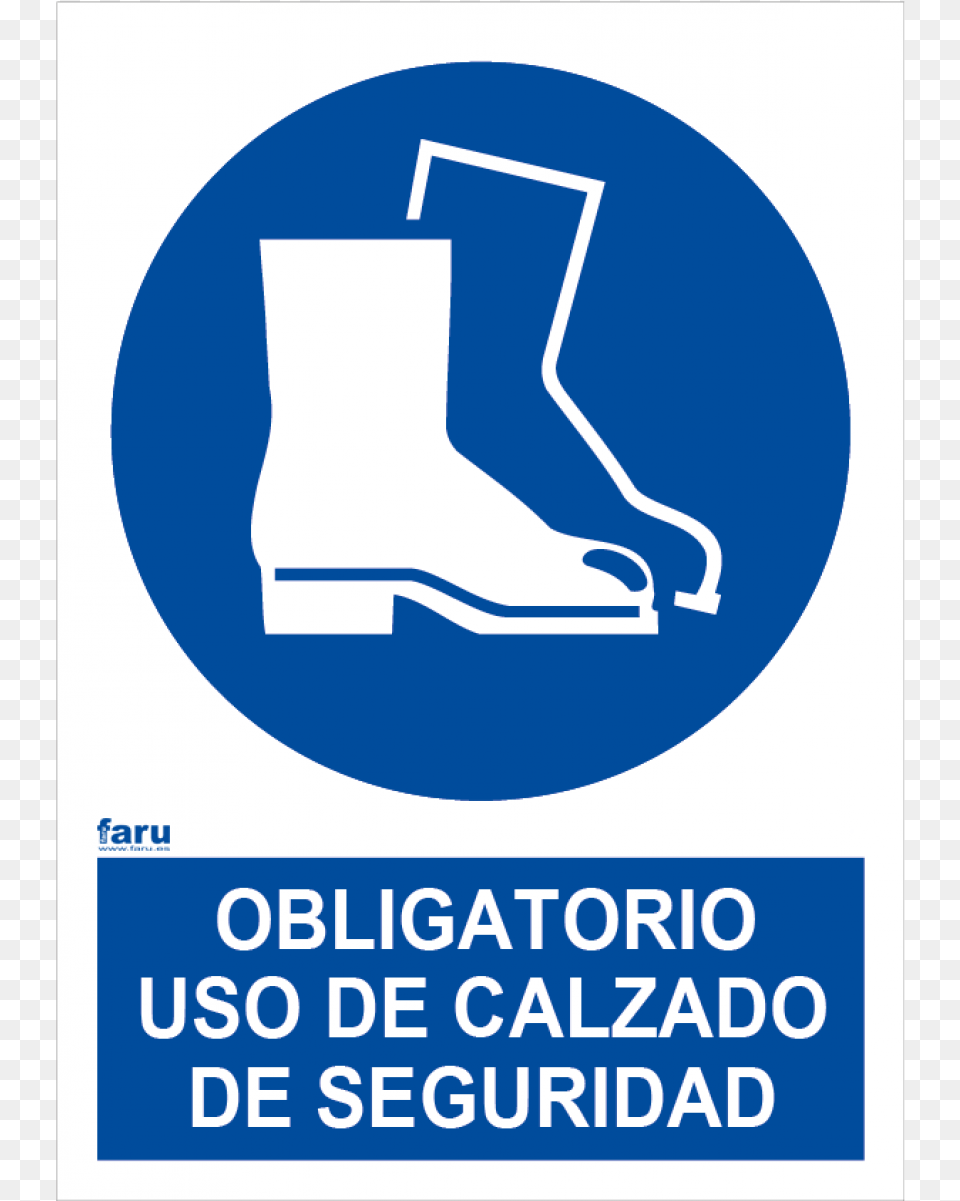 Uso Obligatorio De Calzado De Seguridad Faru Foot Protection Must Be Worn, Advertisement, Poster, Disk, Boot Png