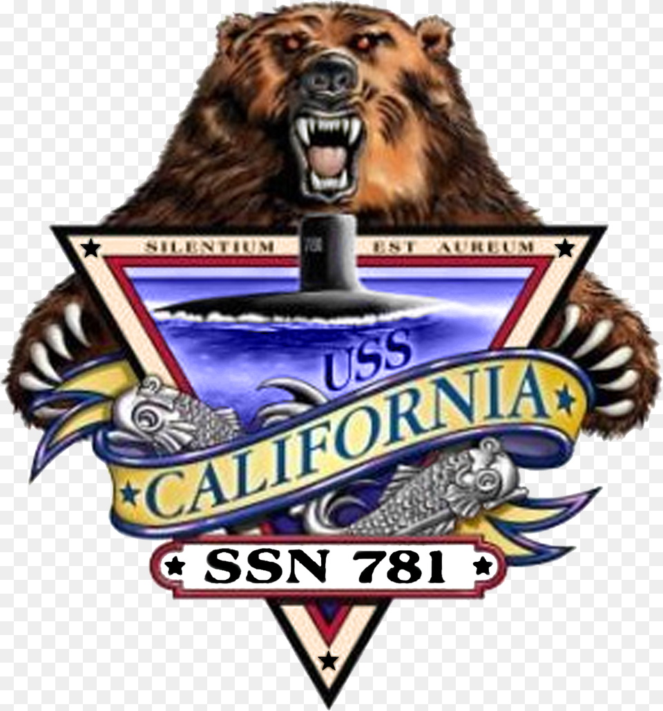 Uss California Ssn 781 Crest Uss California Ssn 781 Logo, Animal, Wildlife, Lion, Mammal Free Png Download