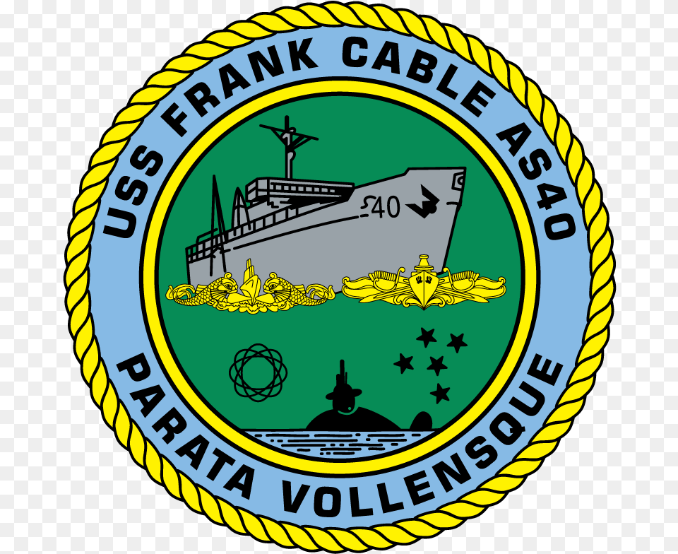 Uss Frank Cable As40 Parata Vollensque City Of North Ridgeville Logo, Badge, Symbol, Emblem Free Transparent Png