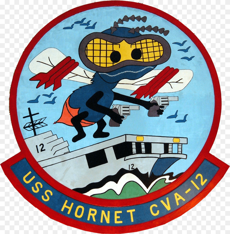 Uss Hornet Insignia 1953 Emblem, Logo, Symbol, Person Free Png Download