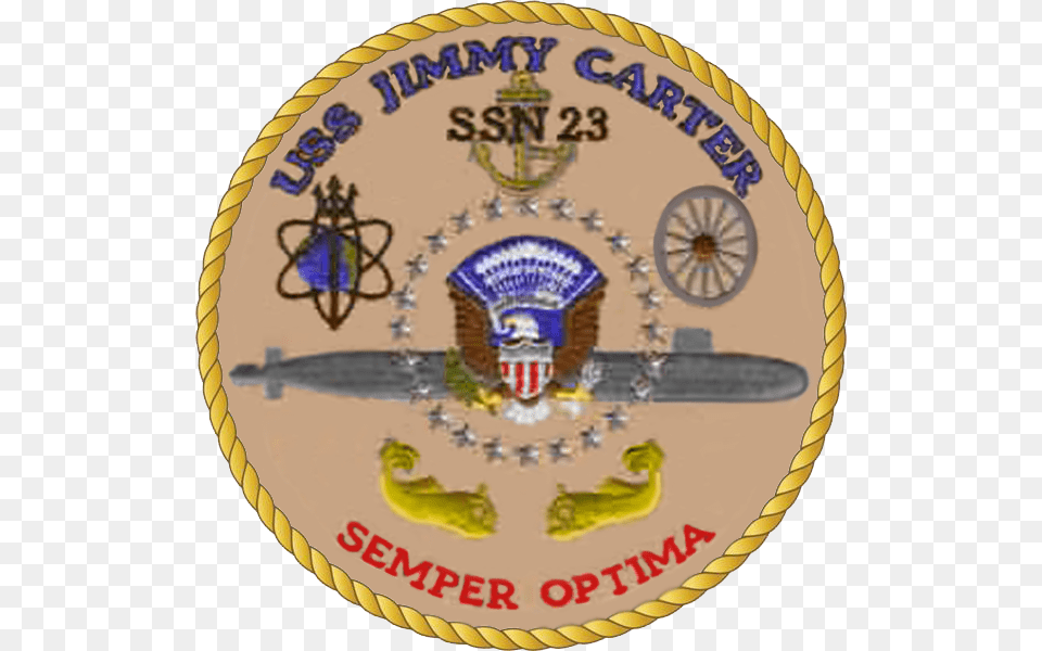 Uss Jimmy Carter Ssn 23 Logo, Badge, Birthday Cake, Cake, Cream Free Transparent Png