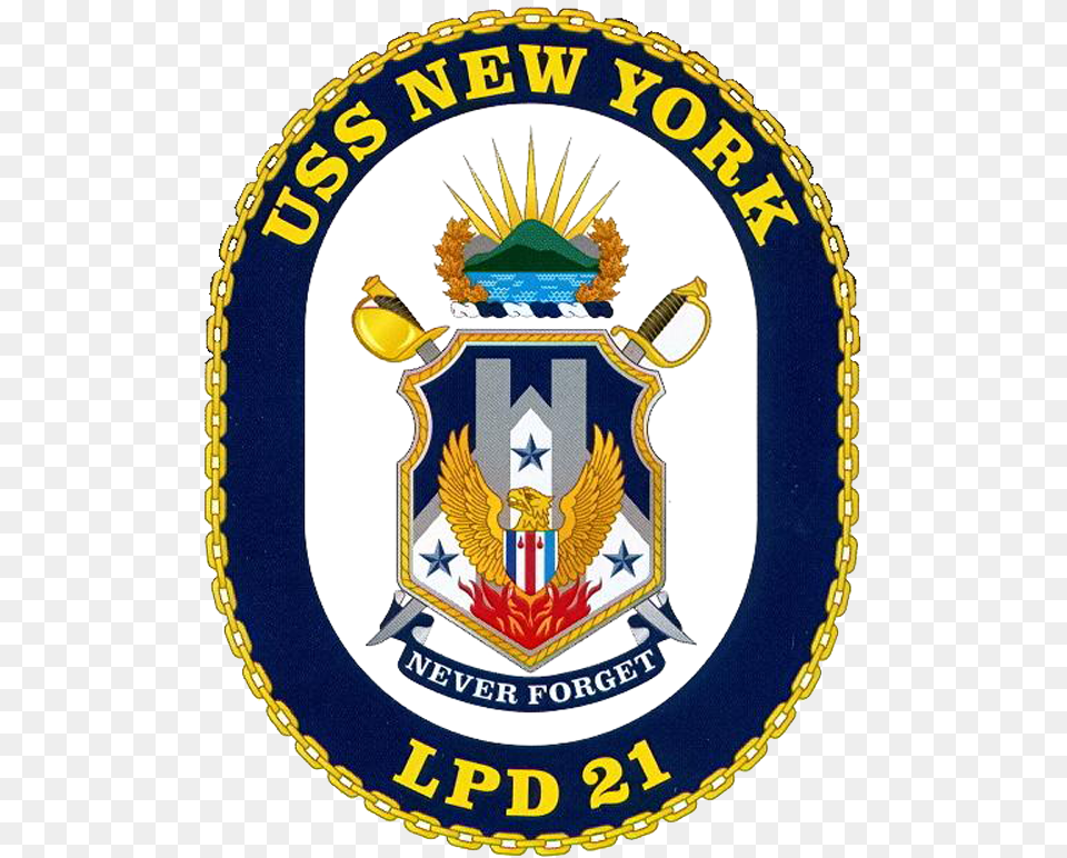 Uss New York Coa, Badge, Logo, Symbol, Emblem Png