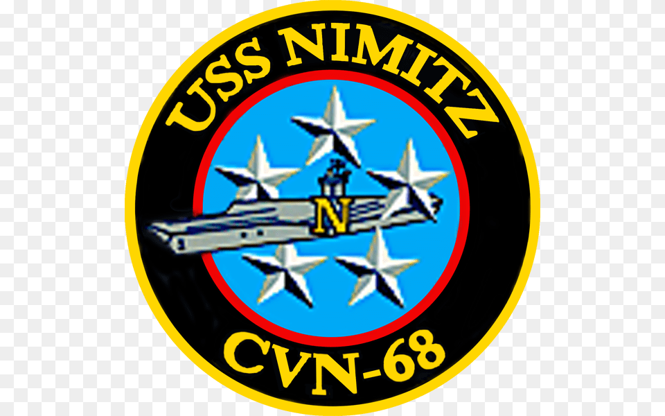 Uss Nimitz Cvn 68 Crest Emblem, Symbol, Logo, Aircraft, Airplane Png
